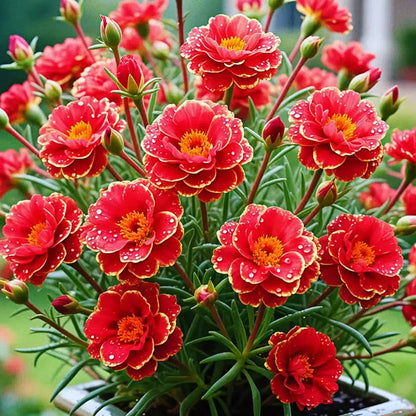 Aranycsipke portulaka🌸✨ Gyönyörű, dupla virágok a könnyed nyári színekért