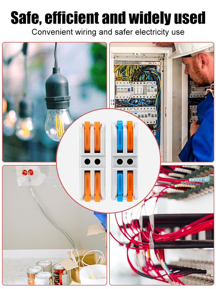 Gyorscsatlakozó, kábelcsatlakozó, univerzális kemény és puha kábelekhez, otthoni és munkahelyi használatra alkalmas, két szín közül választhat