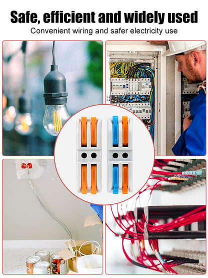 Gyorscsatlakozó, kábelcsatlakozó, univerzális kemény és puha kábelekhez, otthoni és munkahelyi használatra alkalmas, két szín közül választhat