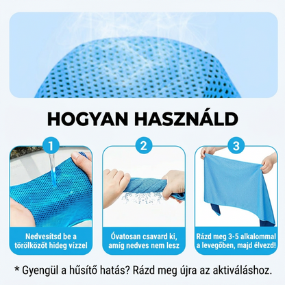 ❄️ Maradjon hűvösen azonnal bárhol – Azonnali hűsítő törölköző (hordozható, összecsukható, többfunkciós)  🌞