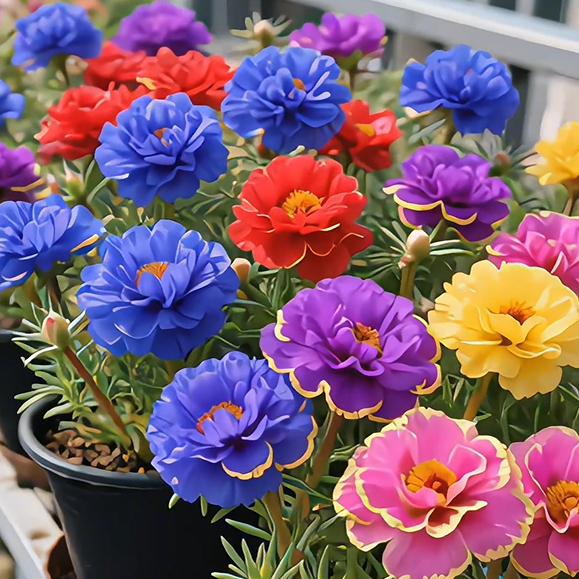 Aranycsipke portulaka🌸✨ Gyönyörű, dupla virágok a könnyed nyári színekért