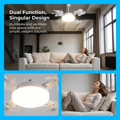 Modern mennyezeti ventilátorlámpa E27-es foglalattal (2026-os modell) - csendes 2 az 1-ben LED ventilátor távirányítóval