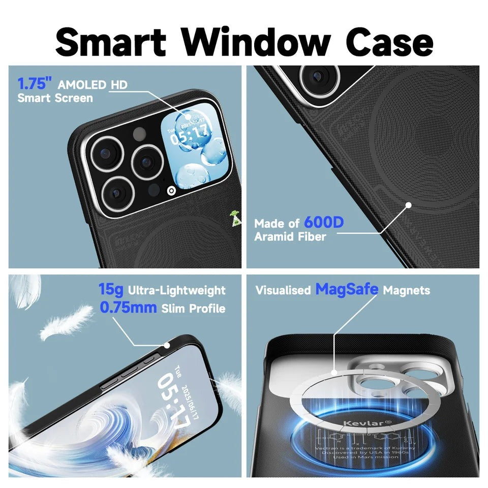 Globális, limitált kiadású, mágneses, jövő technológiás intelligens védőtok (iPhone 17-12 készülékkel kompatibilis)