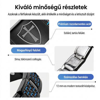 Titánacélból készült mágneses terápiás karkötő férfiaknak