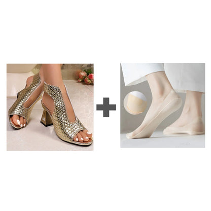 🏖️👠Elegáns, nyitott orrú, magas sarkú női szandálok – Karcsú szárak, kényelmes járás 👡