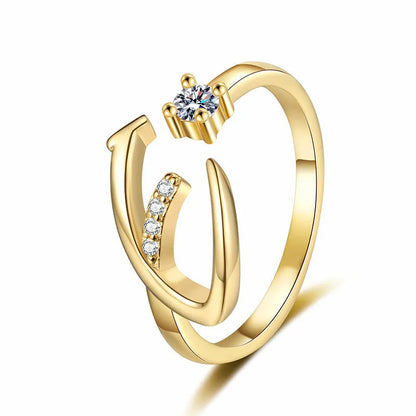⏳Időben korlátozott 50% kedvezmény⏰Állítható csillogó kezdőgyűrű nőknek💍