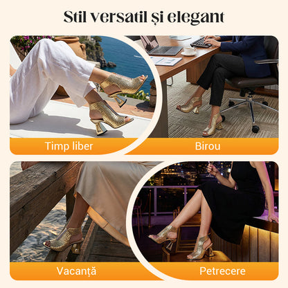 🏖️👠Elegáns, nyitott orrú, magas sarkú női szandálok – Karcsú szárak, kényelmes járás 👡