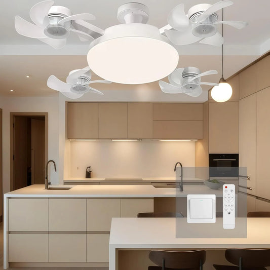 Modern mennyezeti ventilátorlámpa E27-es foglalattal (2026-os modell) - csendes 2 az 1-ben LED ventilátor távirányítóval