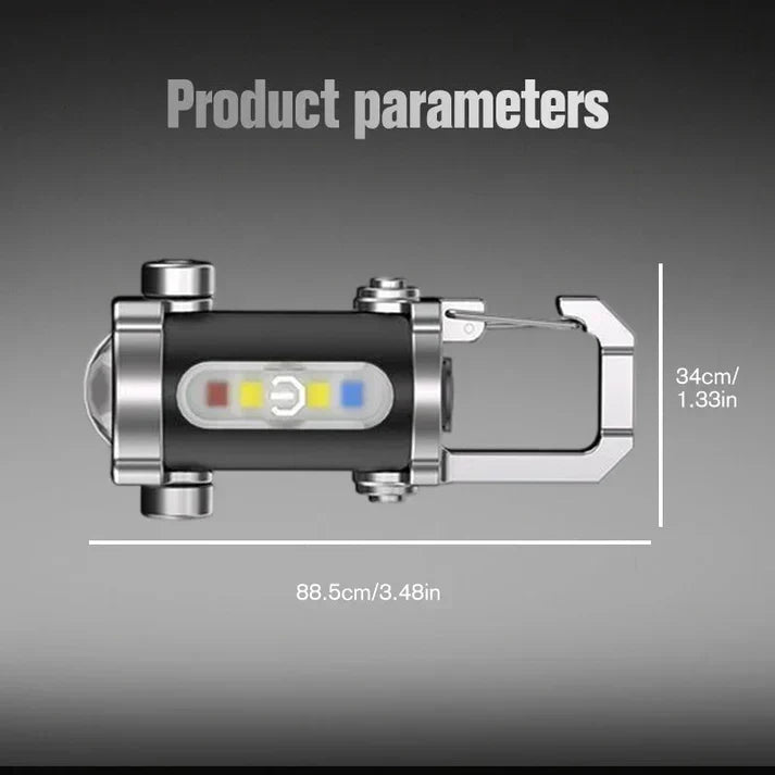 【✨1+1 Ingyenes】Hordozható, újratölthető, fényes kulcstartó zseblámpa