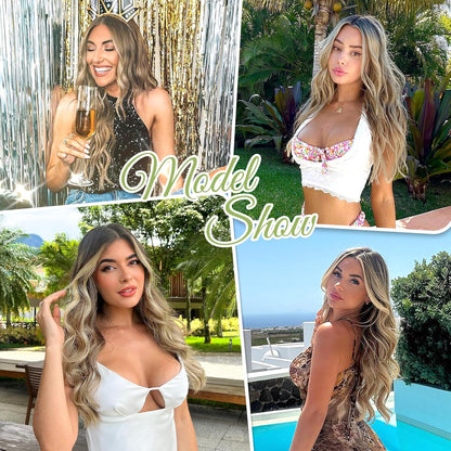 💖 50% KEDVEZMÉNY MOST! 💁 Nők Gradiens Hosszú Hullámos Paróka - Természetes Hatású, Állítható Sapkával, Hőálló Szálakkal a Napi Stílushoz 🌟📦