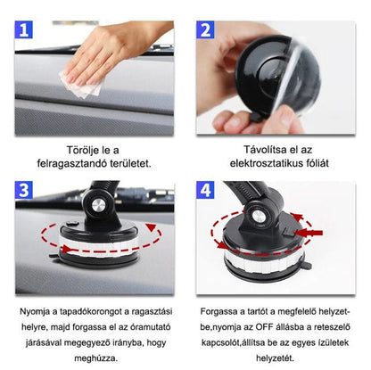 Szívókorongos autós telefontartó