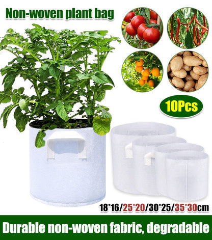【10db】🌱 3/4/5/7/10 gallon zöldség-/virág-/növénytermesztő táskák, erős, nem szőtt termesztőtáskák
