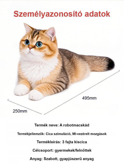 Kölyökmacska szimuláció rövid plüss baba