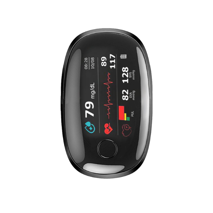 【🎁Ünnepi különlegesség🎄】GlucoSense ujjbegyes pulzoximeter csipesszel - angol verzió (négyszínű LED)