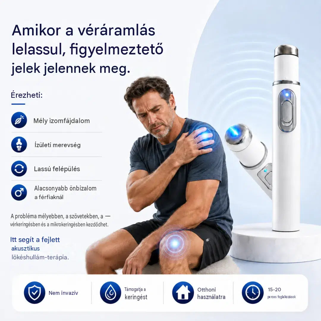 🤵💪Növeld vitalitásodat. Nyerd vissza az önbizalmad az intim pillanatokban. A fejlett lökéshullám-terápia támogatja a férfiak szexuális jólétét és enyhíti az izom-, ízületi és ínproblémákat.