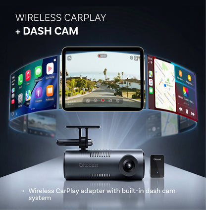 OttoSafe Cam 3 az 1-ben dupla autós kamera és vezeték nélküli CarPlay adapter