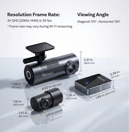 OttoSafe Cam 3 az 1-ben dupla autós kamera és vezeték nélküli CarPlay adapter