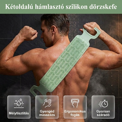 🛁 Kényelmes szilikon hátmosó kefe – Könnyebb tisztálkodás hajolgatás nélkül