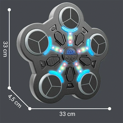Zenei játék célkereszttel a falon