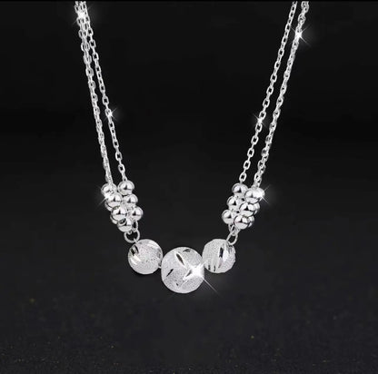 🎁🔥[Nyaklánc + Karkötő]✨Ékszer szett gravírozott ezüst nyaklánccal