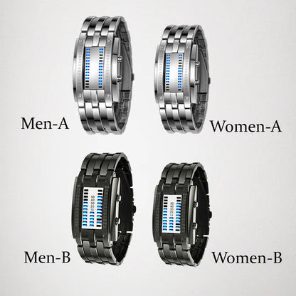 ⌚ MOST 50% KEDVEZMÉNY! 🤓 Cyberpunk bináris LED óra – „Csak a geekek értik” – Futurisztikus, egyedi és szemet gyönyörködtető kék LED kijelzővel 💙
