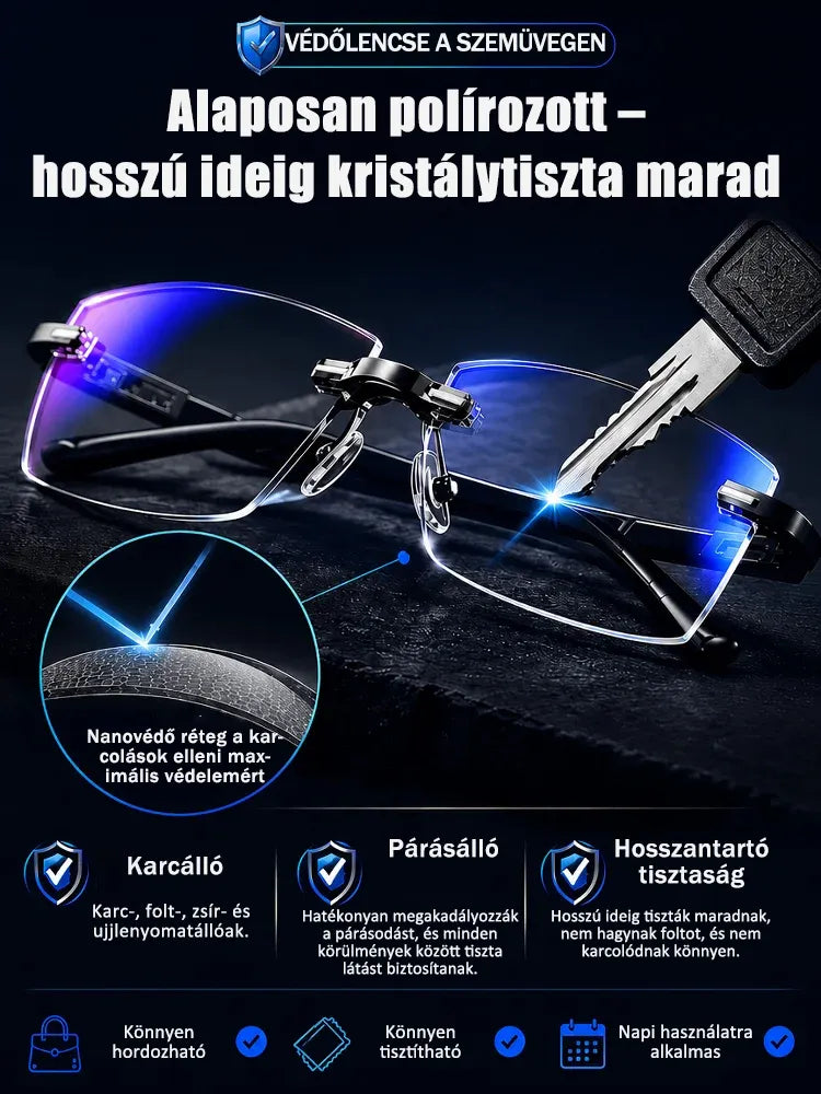 Ultrakönnyű, gyémánt alakú keret nélküli szemüveg