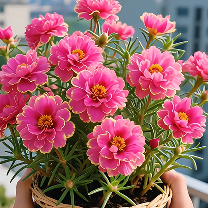 Aranycsipke portulaka🌸✨ Gyönyörű, dupla virágok a könnyed nyári színekért
