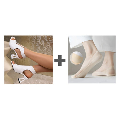 🏖️👠Elegáns, nyitott orrú, magas sarkú női szandálok – Karcsú szárak, kényelmes járás 👡