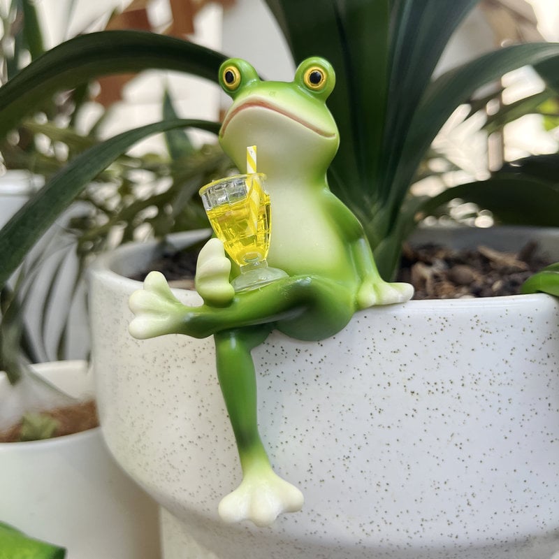🔥 NAGY AKCIÓ 🐸🍷 Függesztett virágcserép dísz – Béka