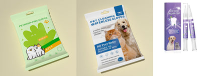 🐶Öblítésmentes kisállattisztító szagtalanító kesztyűk