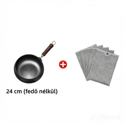 🧑‍🍳 Bevonat nélküli vasedény – hagyományos, tartós, minden tűzhelyre – Utánvét 💪