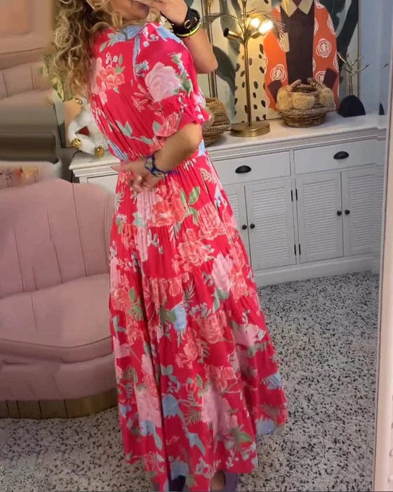 💃Cosy hosszú, V-nyakú ruha zsebekkel