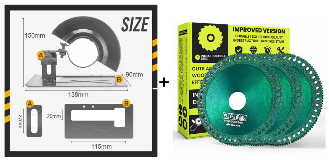 Speciális vágókonzol védőburkolat sarokcsiszolóhoz