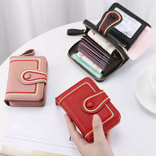 👛Női rövid cipzáras többkártyás zsebes pénztárca💰