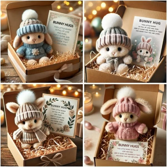 🐇Mini nyuszi aranyos húsvéti ajándékot ölel🎁