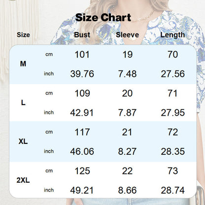 【M-2XL】🌸Női nyári V-nyakú nyomtatott felső