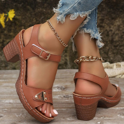 【EU 36-43】👡Nyári női Chunky Magassarkú szandálok