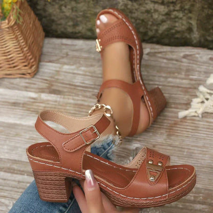 【EU 36-43】👡Nyári női Chunky Magassarkú szandálok