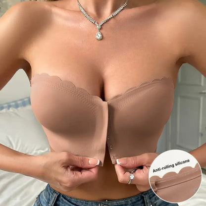 💕Pánt nélküli bandeau melltartó elöl záródóval💯