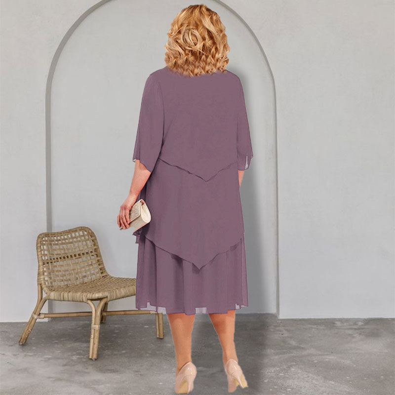 💖Plus Size Réteges Midi Ruha