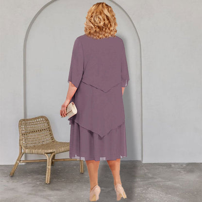 💖Plus Size Réteges Midi Ruha