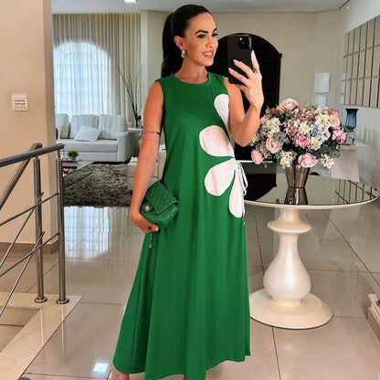👗 Női ujjatlan ruha virágmintával 🌸