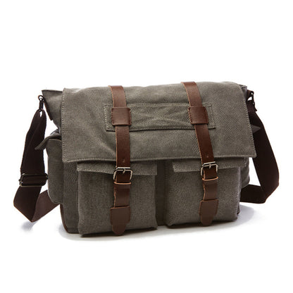 Férfi nagy kapacitású vászon válltáska