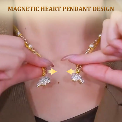 ⏳Korlátozott ideig érvényes különleges ajánlat⏰Párosító nyakláncok szív alakú, mágneses medállal💖