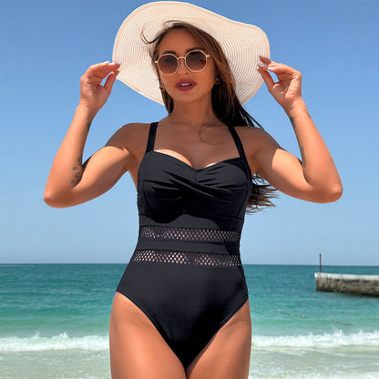 🔥🥰Női egyrészes fürdőruha hálós részletekkel🌟👙