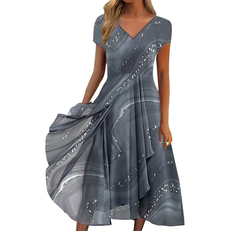 🎀 Lengő maxi ruha V-nyakkal