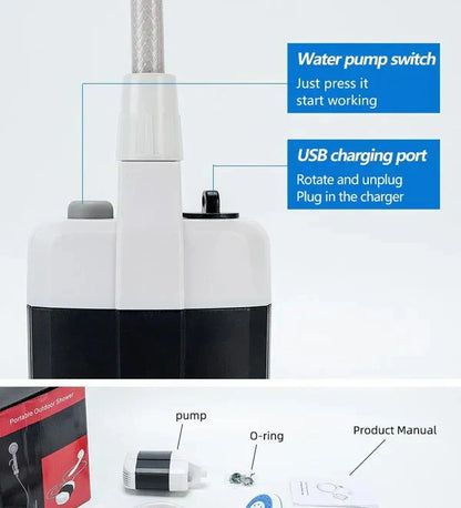 🚿USB kültéri hordozható kültéri zuhanyMennyiség