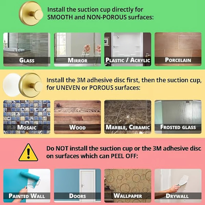 Rozsdamentes acél fali akasztó tapadókoronggal