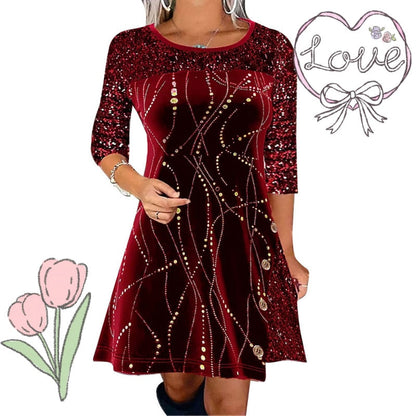 ✨Elegáns, flitteres A-vonalú ruha
