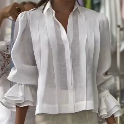 【S-3XL】✨🌼Elegáns ing fodros és rakott mintával